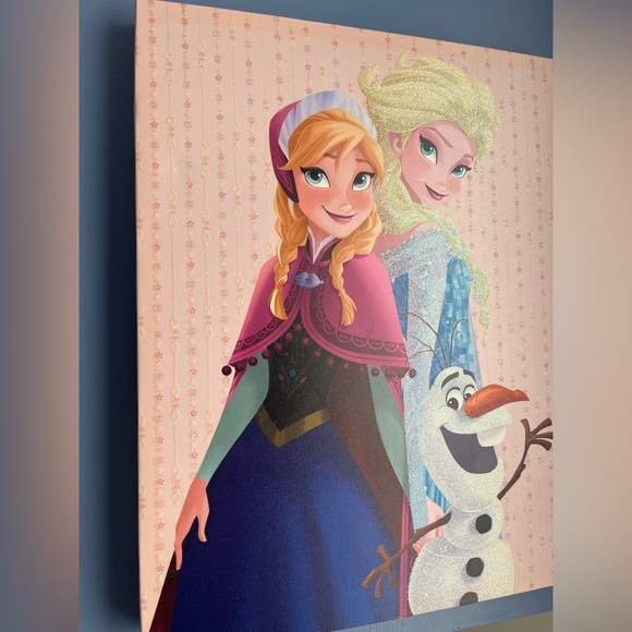 Disney Frozen Canvas Art with Elsa, Anna, and Olaf wall art - Picture 1 of 5